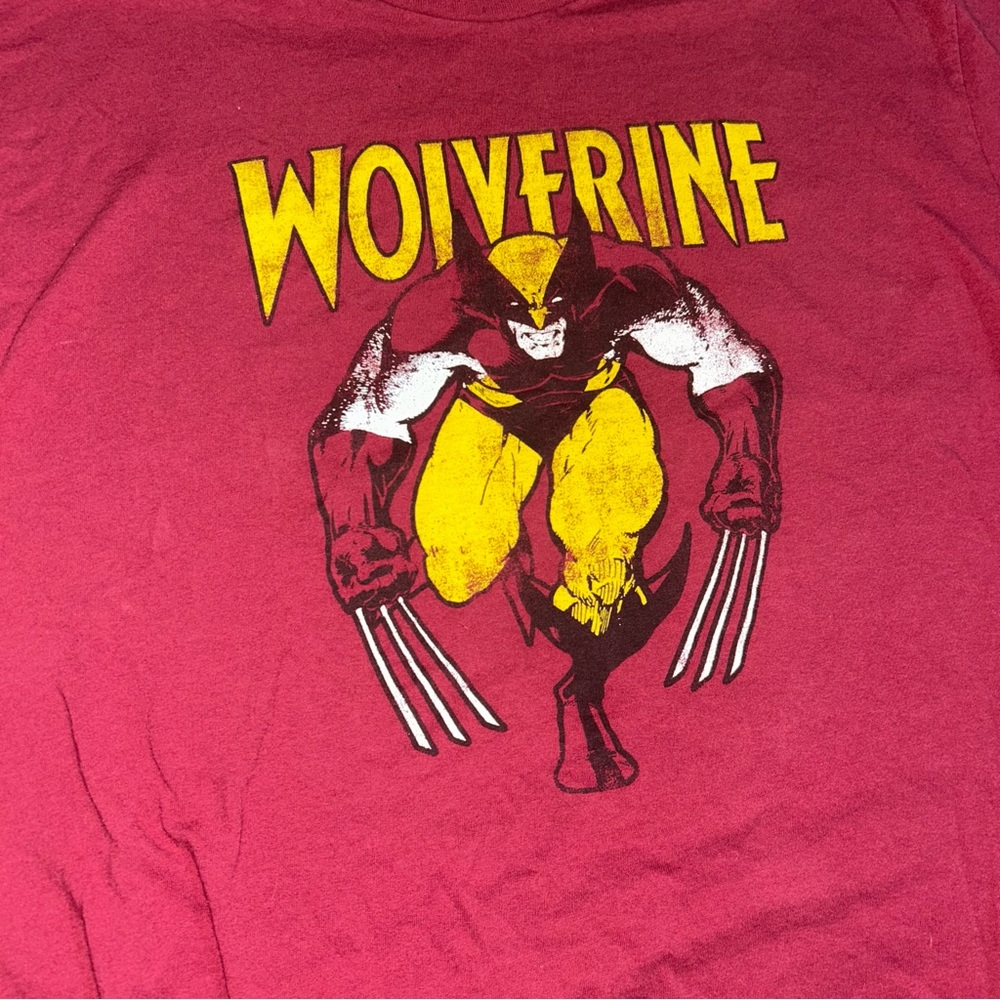MEDIUM Vintage Burgundy Red Wolverine Marvel Comics graphic tee - Picture 3 of 7